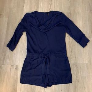 Cowl neck shorts romper